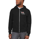 Midcali Red Bear Zip Up Hoodie - Black